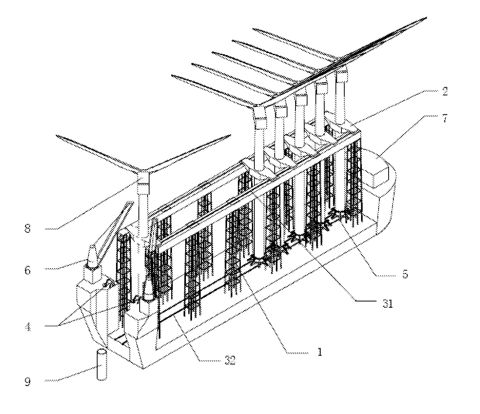 Vessel and method for transporting and hoisting the offshore wind turbine generator system