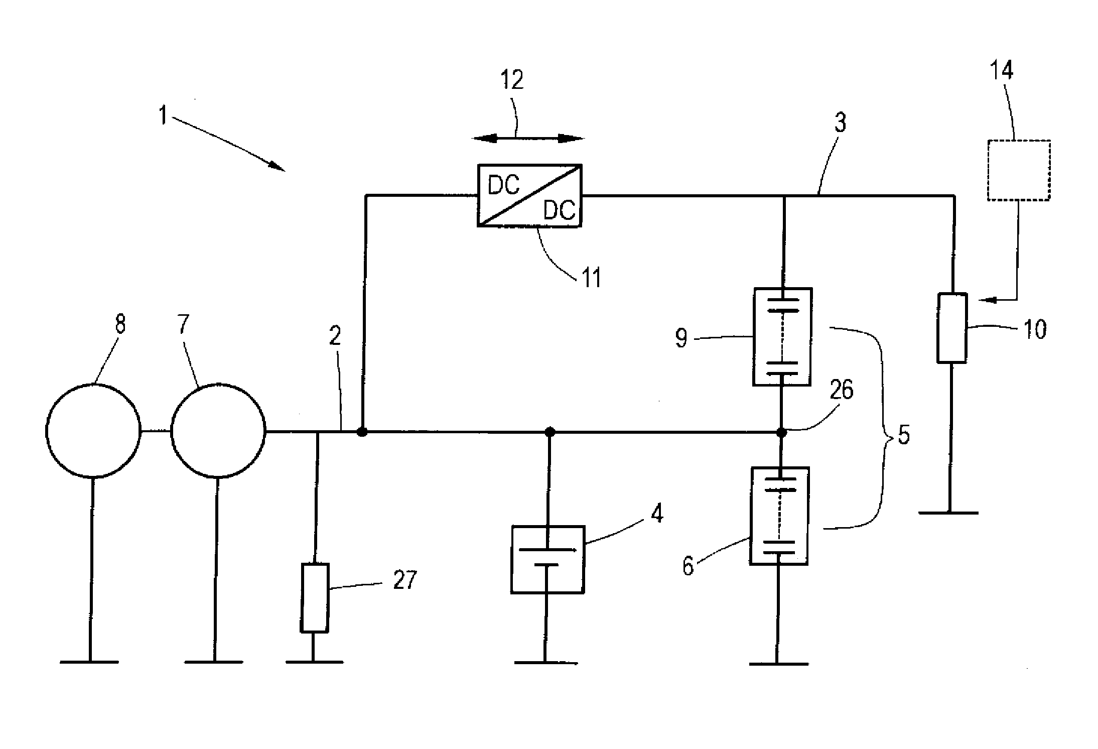 Motor vehicle with a multi-voltage onboard electrical system and associated method