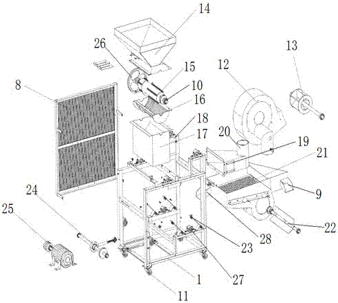 Camellia seed shelling machine