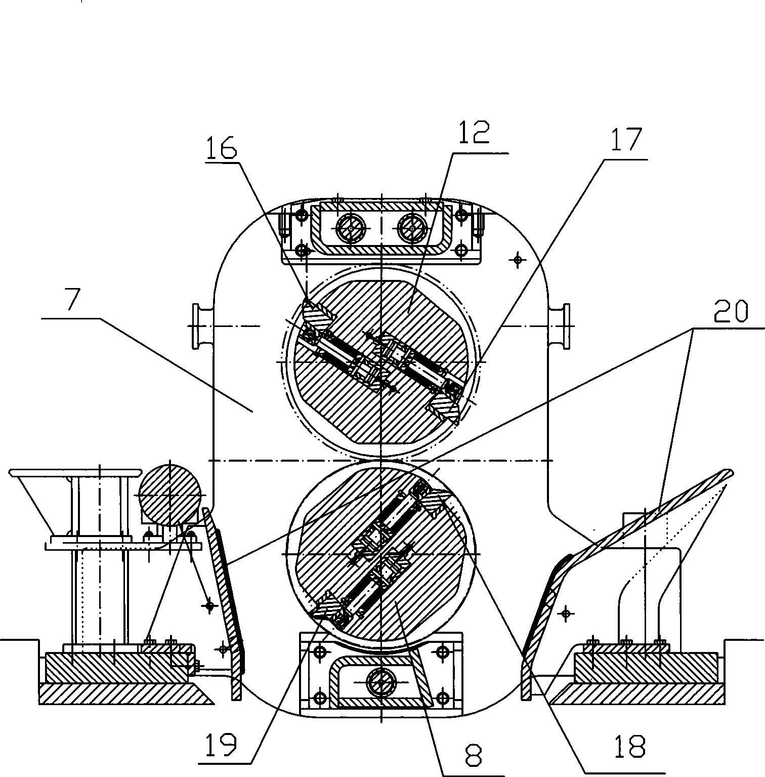 Drum type flying shears and gear pair return-clearance adjustment method