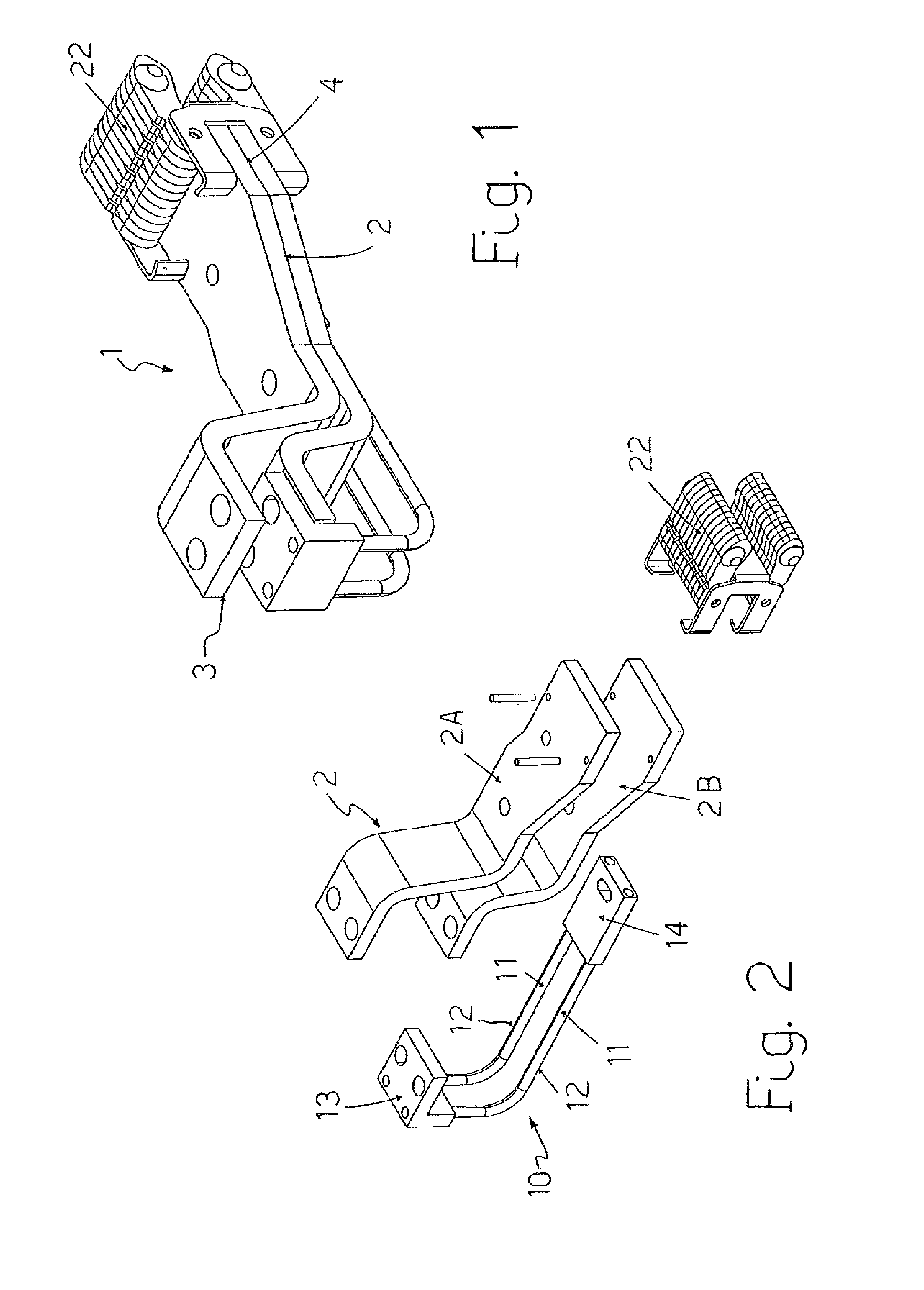 Device for connecting an electric line to a circuit breaker