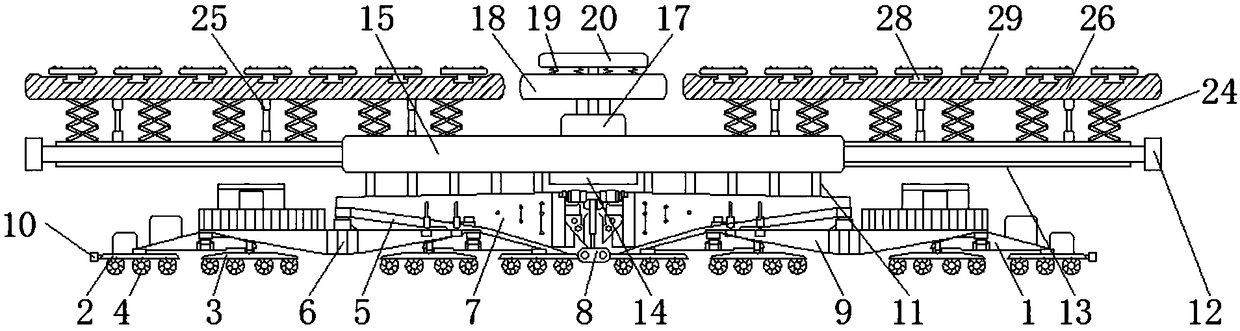 Overweight instrument set clamping transferring vehicle