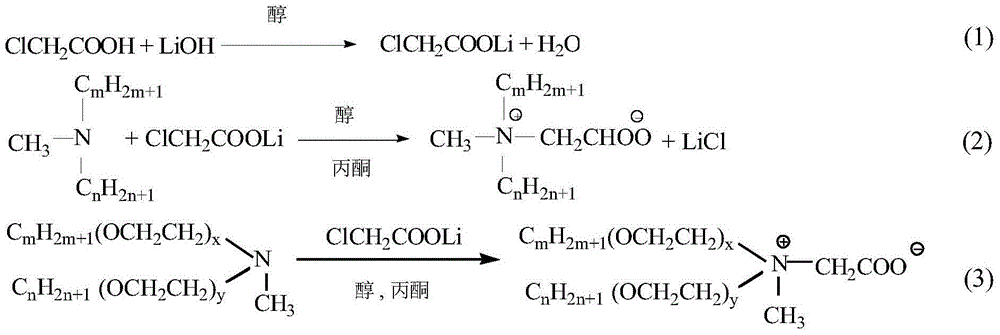 Preparation method of double-longchain alkyl methyl carboxyl glycine betaine