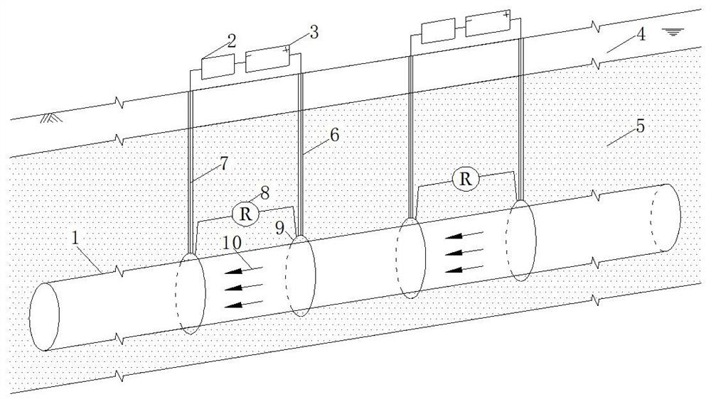 Liquefied foundation treatment device and method for reducing sand saturability on periphery of tunnel