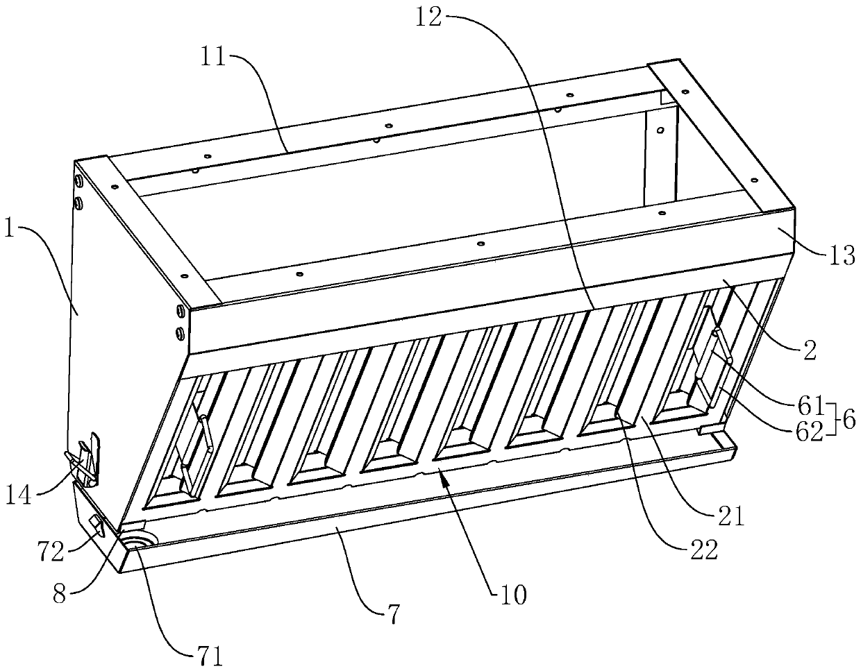 An oil fume filter with primary effect filtering function