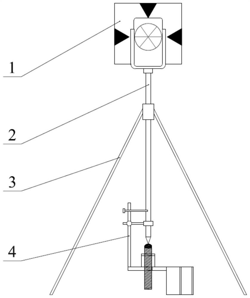 A prism centering rod and a method for measuring the height of the prism centering rod