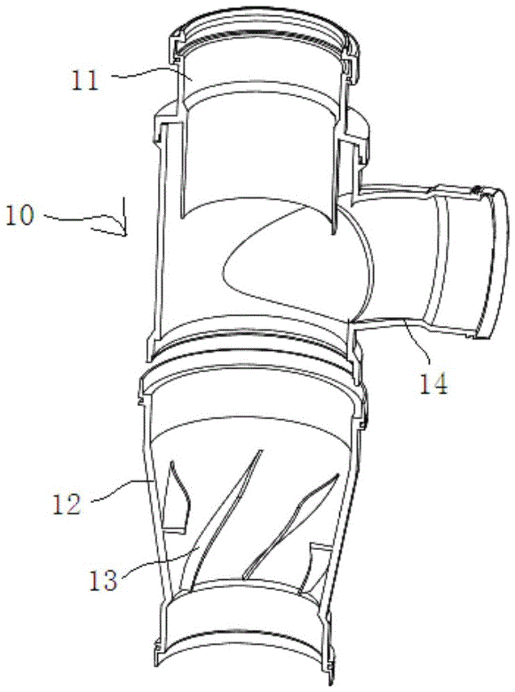 A spiral single blade cyclone for building drainage