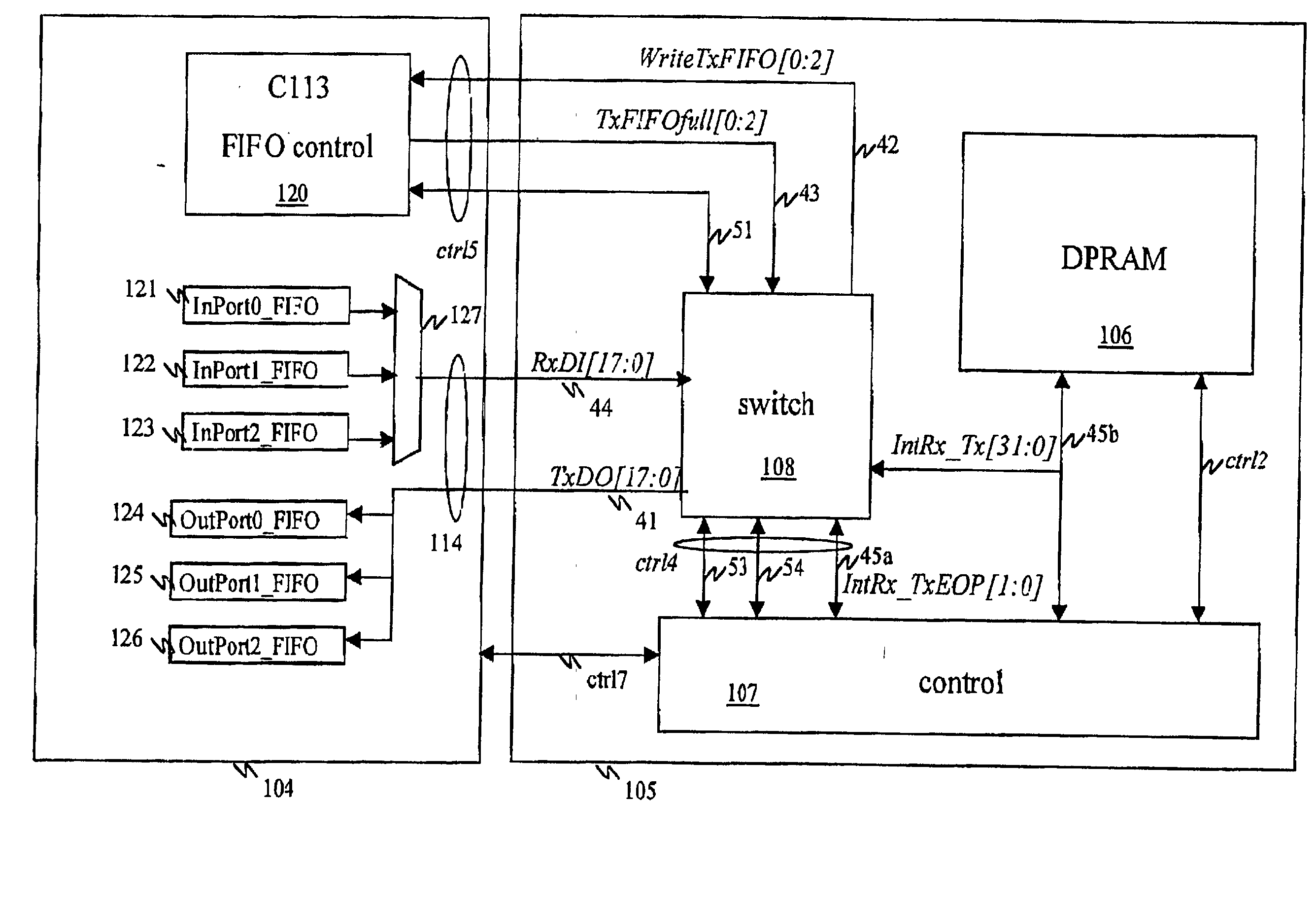 Device and method for transmission in a switch