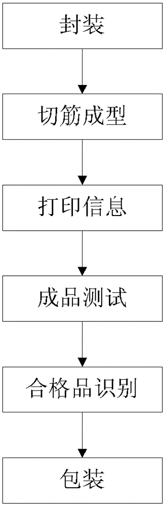 Chip packaging and testing device and lead frame used therefor