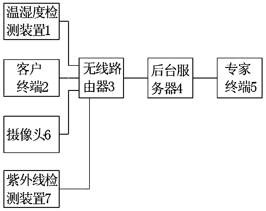 Potted flower remote testing system capable of acquiring ultraviolet ray and image information