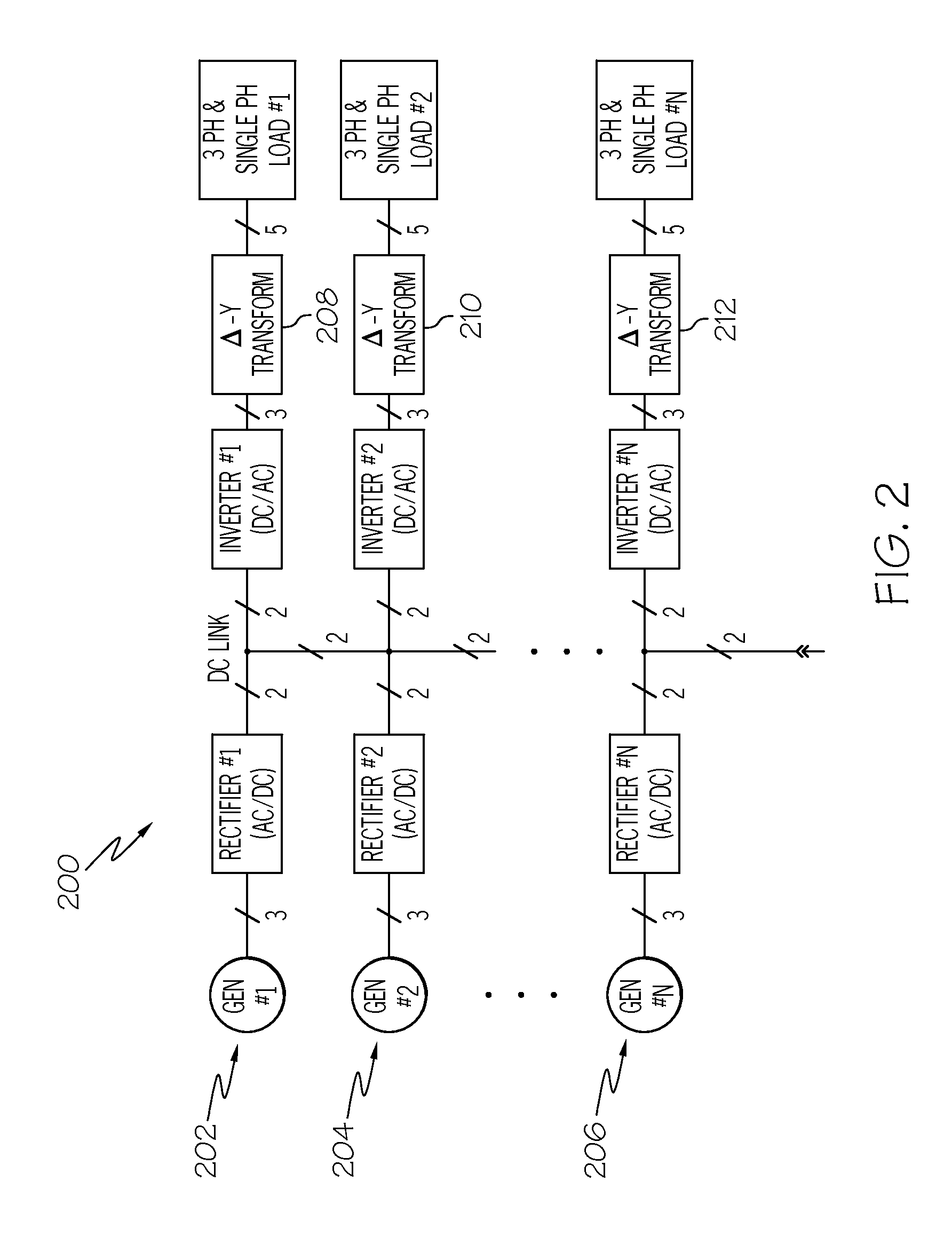 Low weight 3-phase 5-output wire power conversion system for micro-grid