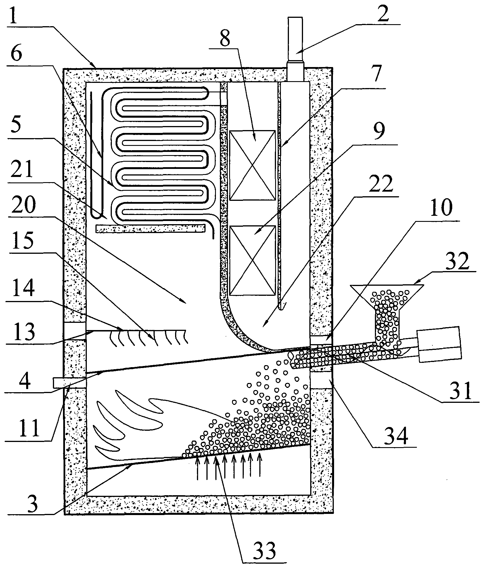 Biomass fuel combustion device