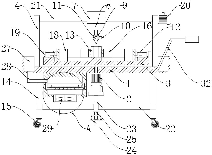 Spraying device for automobile aluminum alloy hub and convenient to move