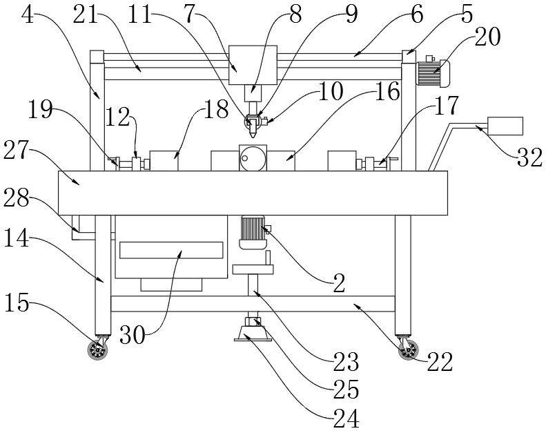 Spraying device for automobile aluminum alloy hub and convenient to move