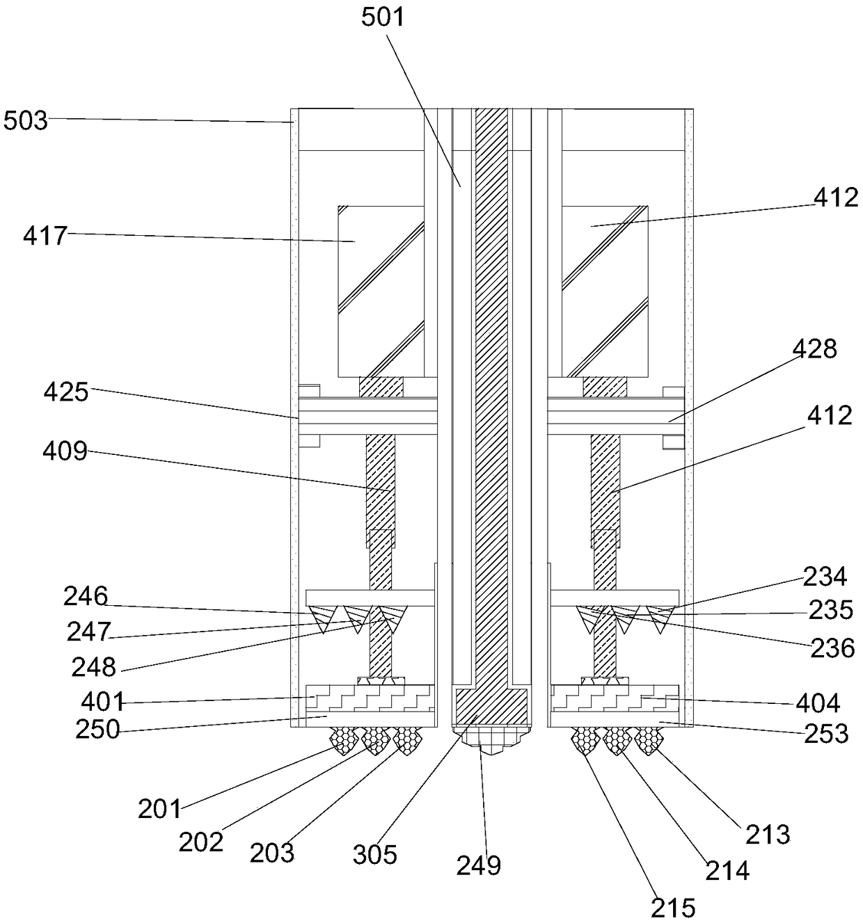 Magnetic conversion type tool change drilling method for soft and hard stratums