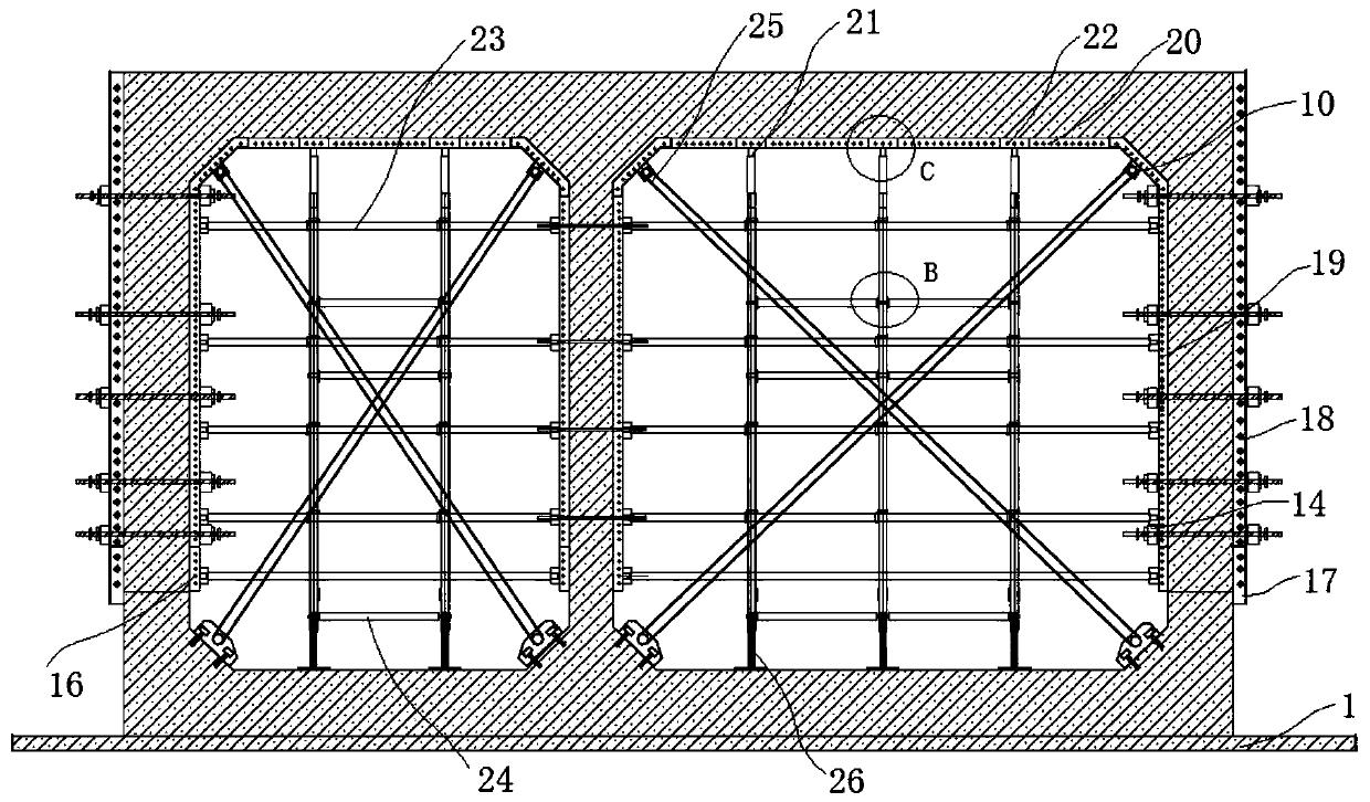 Continuous construction method for aluminum alloy template used for comprehensive pipe rack