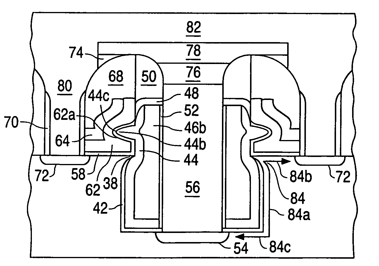 Semiconductor memory array of floating gate memory cells with buried floating gate, pointed floating gate and pointed channel region