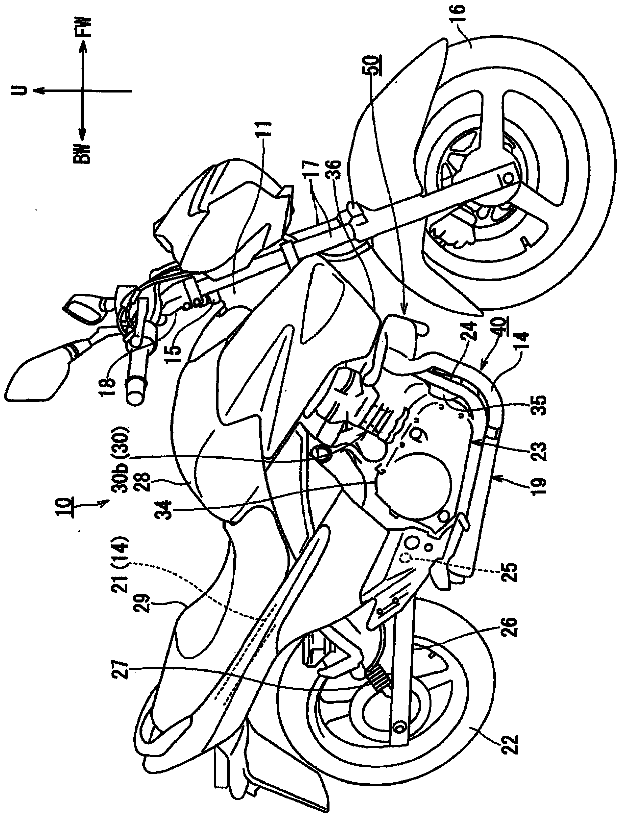 Exhaust device of motorcycle, engine exhaust system and motorcycle