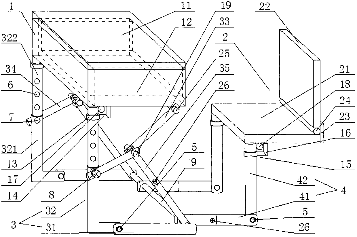 Foldable integrated table and chair for students