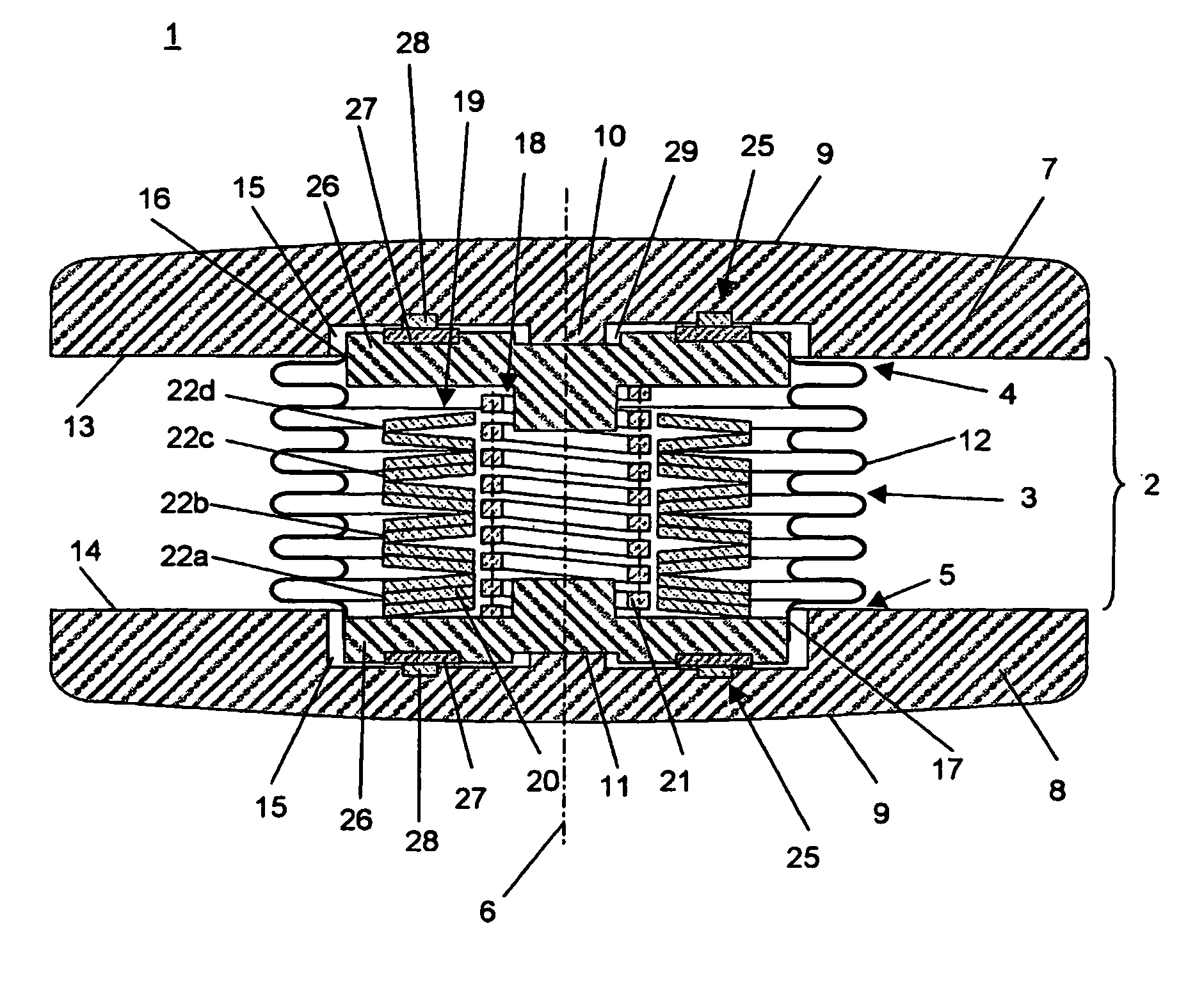 Intervertebral disk prosthesis or artificial vertebral body