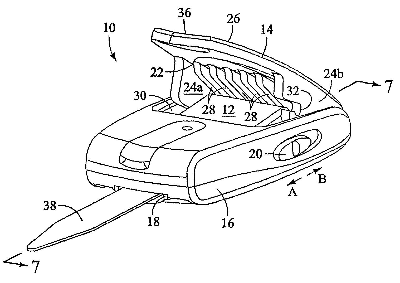 Collar stay punch, storage device and method