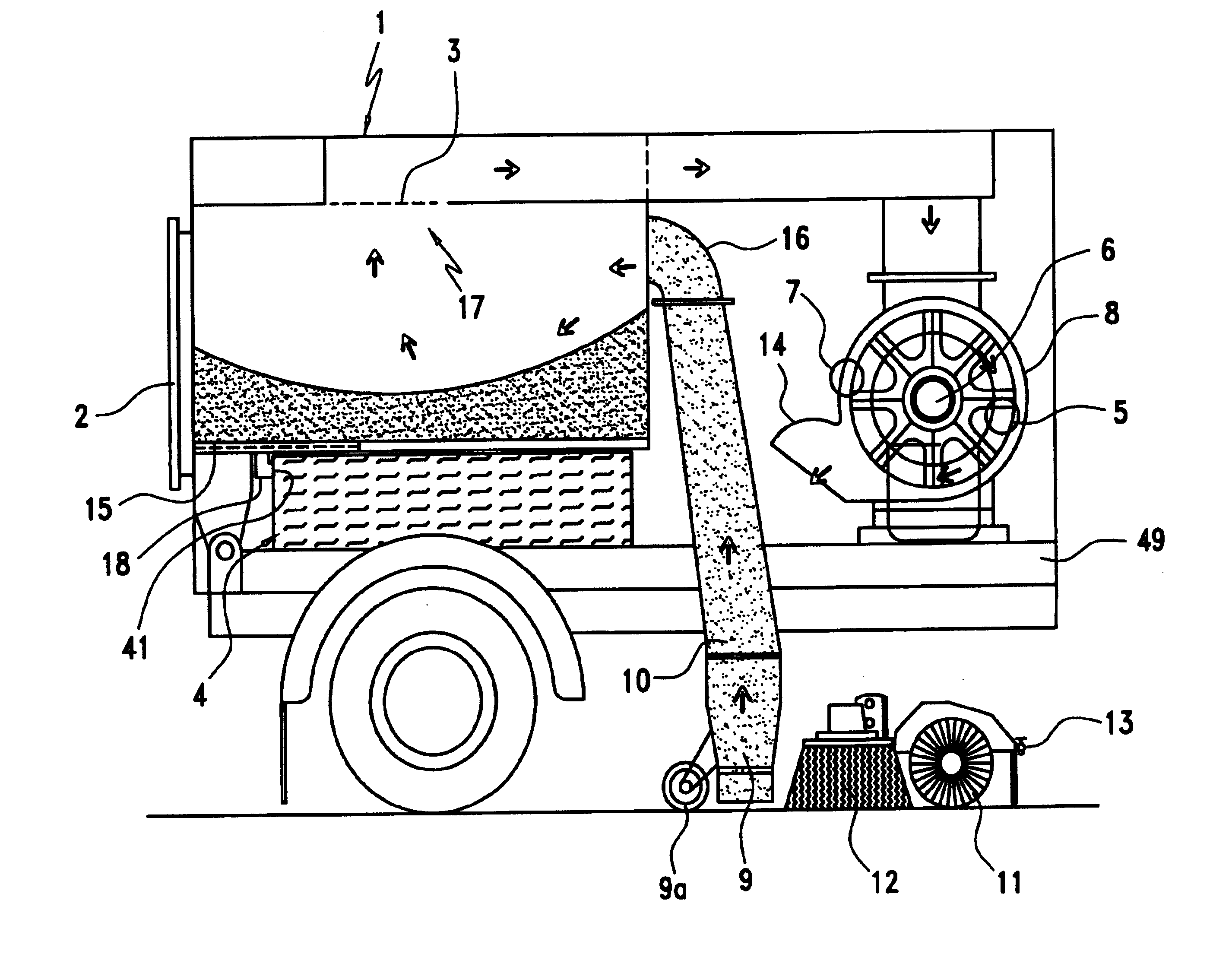 Vehicle for sweeping streets