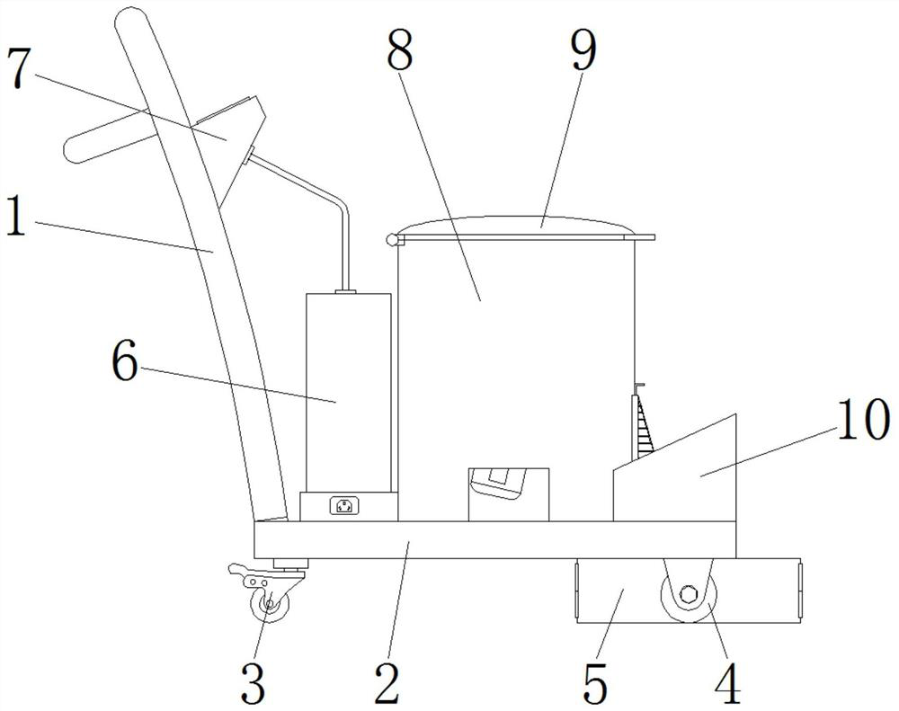 A pavement seam filling machine for conveniently adjusting the size of the seam filling