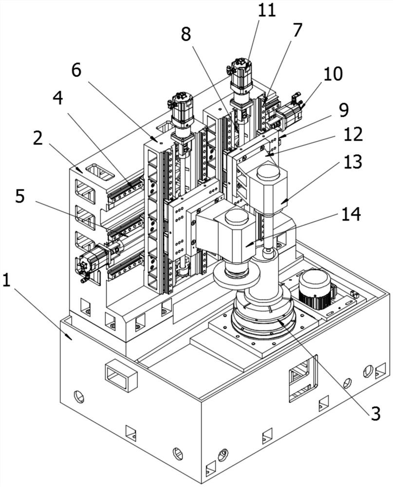 Vertical internal and external grinding machine capable of simultaneously grinding internal and external circles