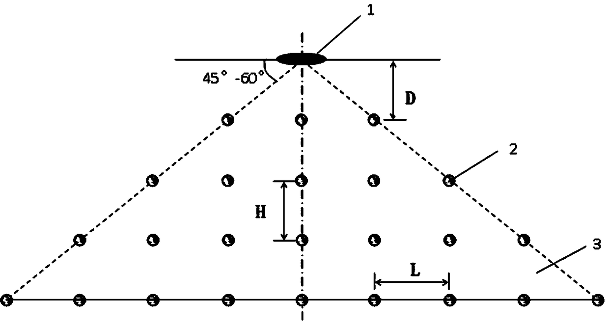 Method for testing effective influence range of additional heavy tamping during roadbed compaction