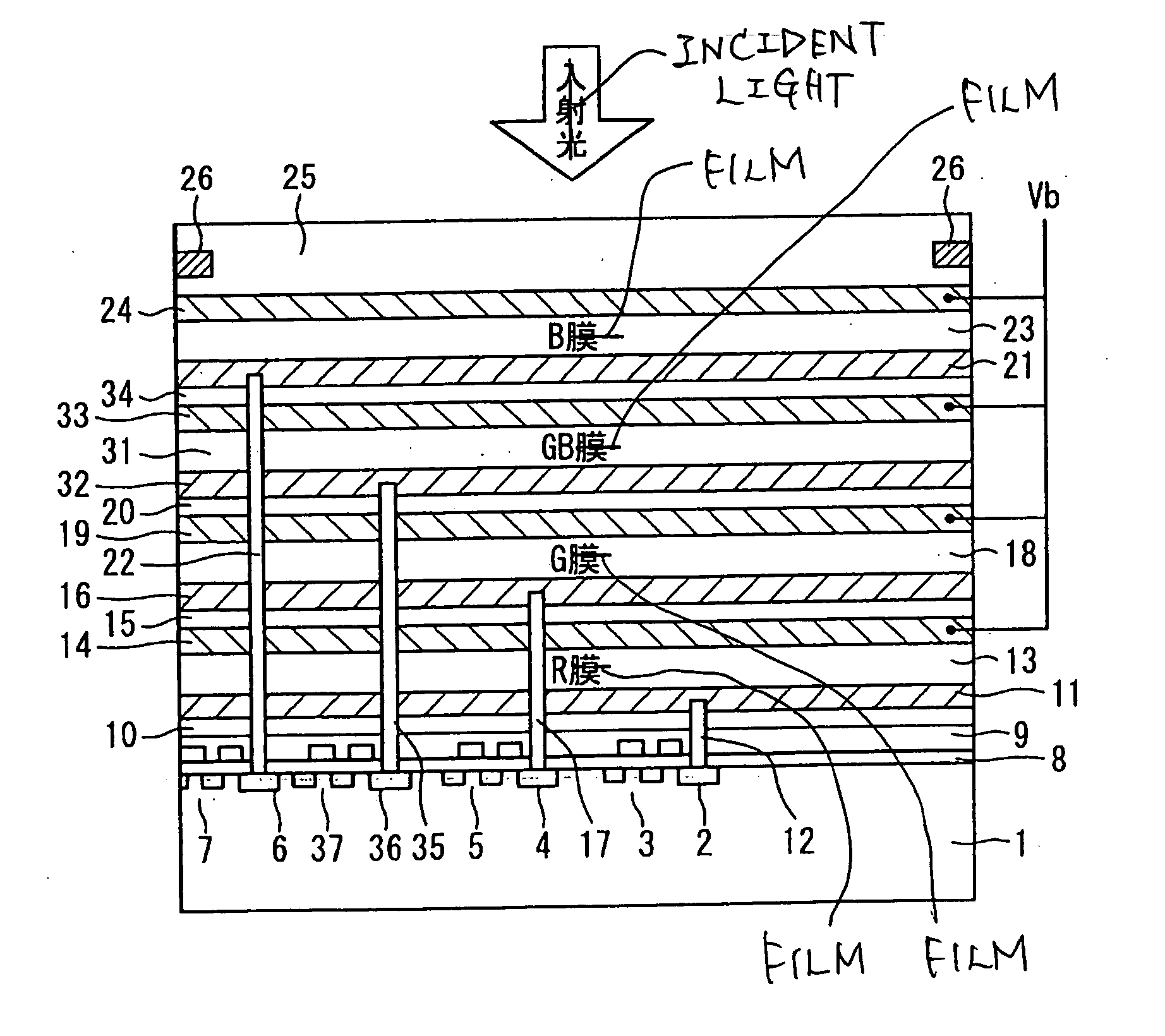 Photoelectric converting film stack type solid-state image pickup device