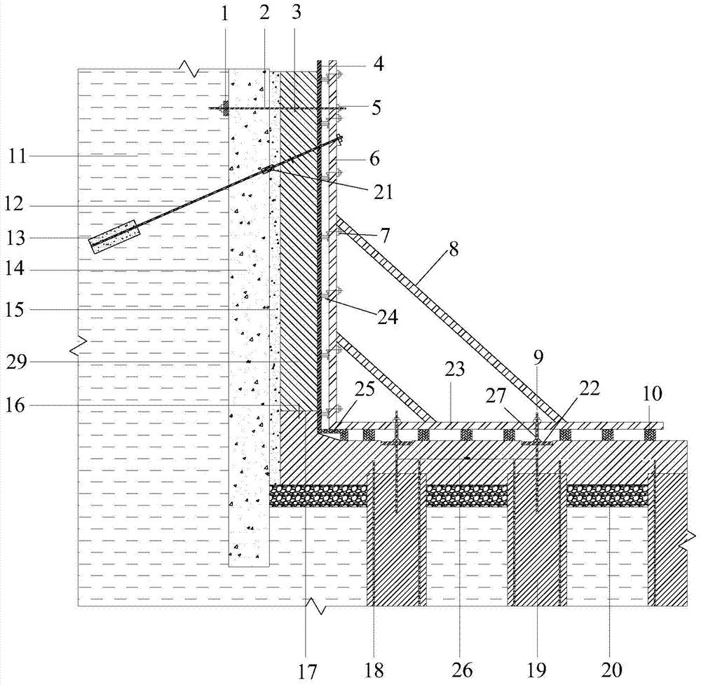 Construction method of self-supporting single-side formwork system for super high exterior wall of basement