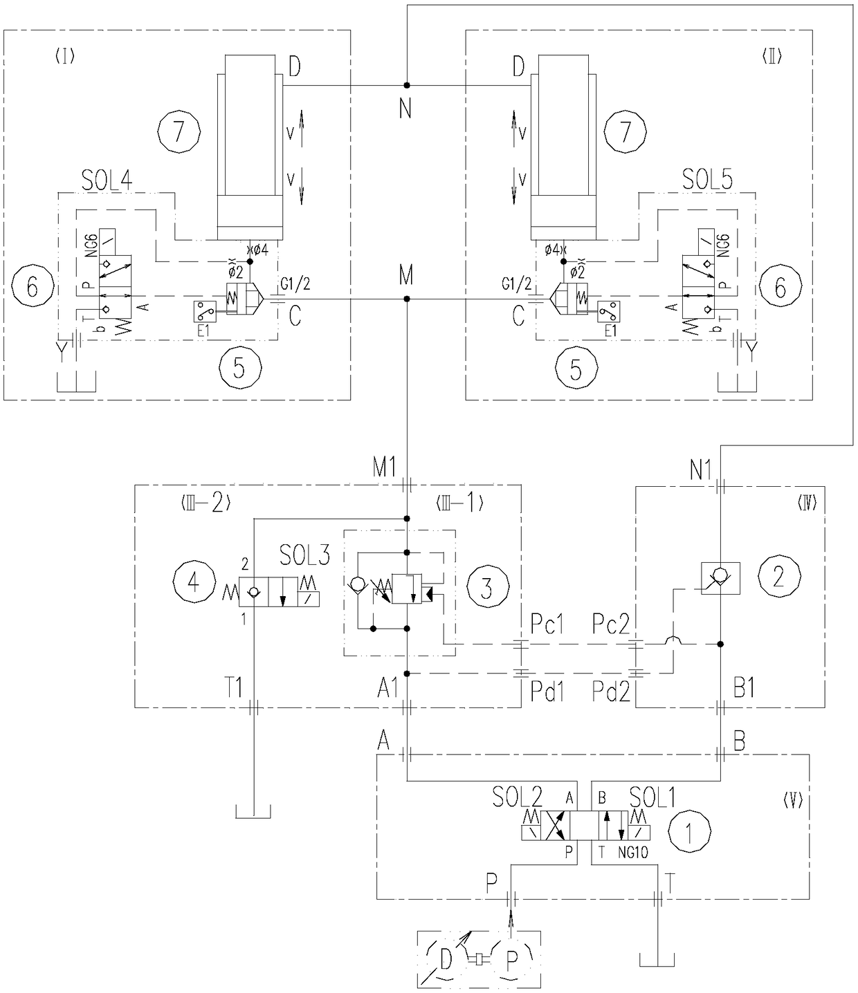 Lifting hydraulic control system and method and boarding bridge