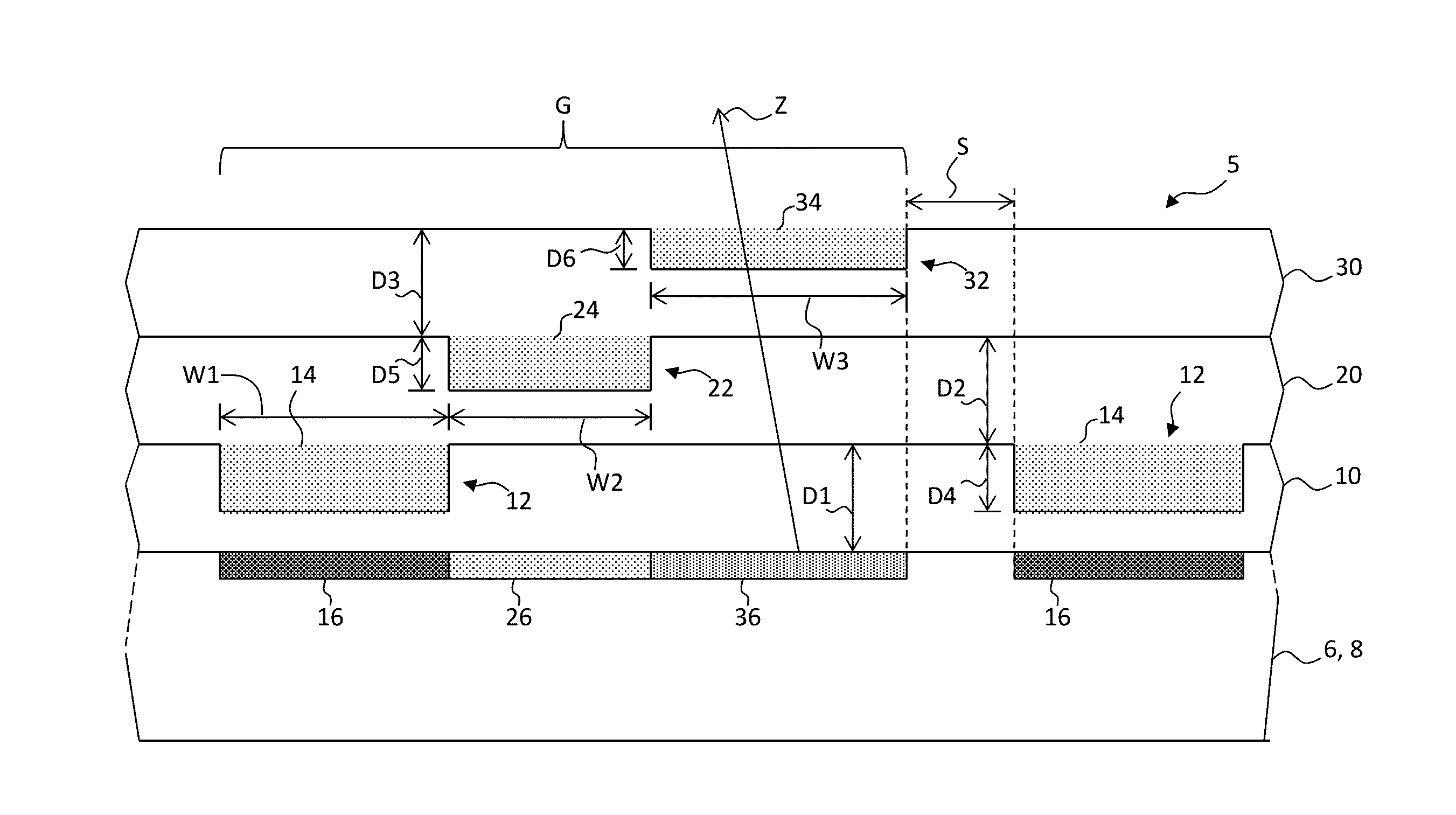 Filled large-format imprinted structure