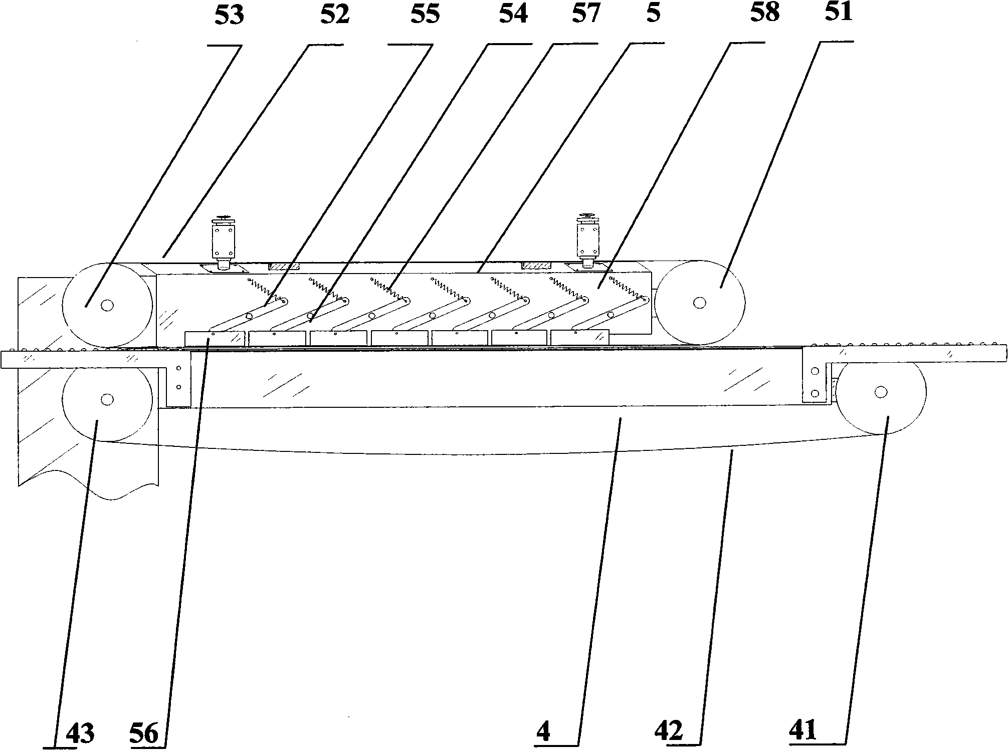 Material feeder for glass strip chamfer angle edging