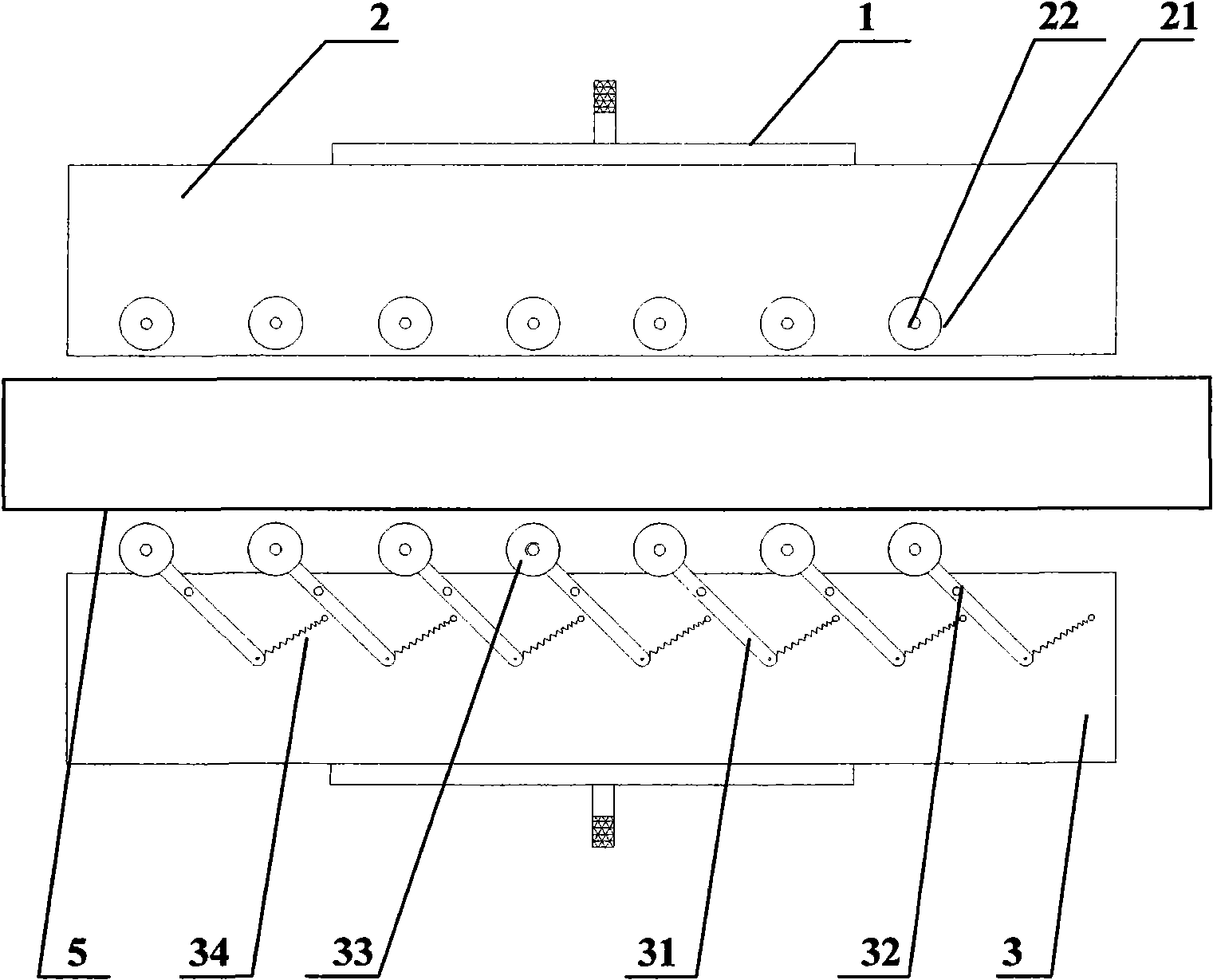 Material feeder for glass strip chamfer angle edging