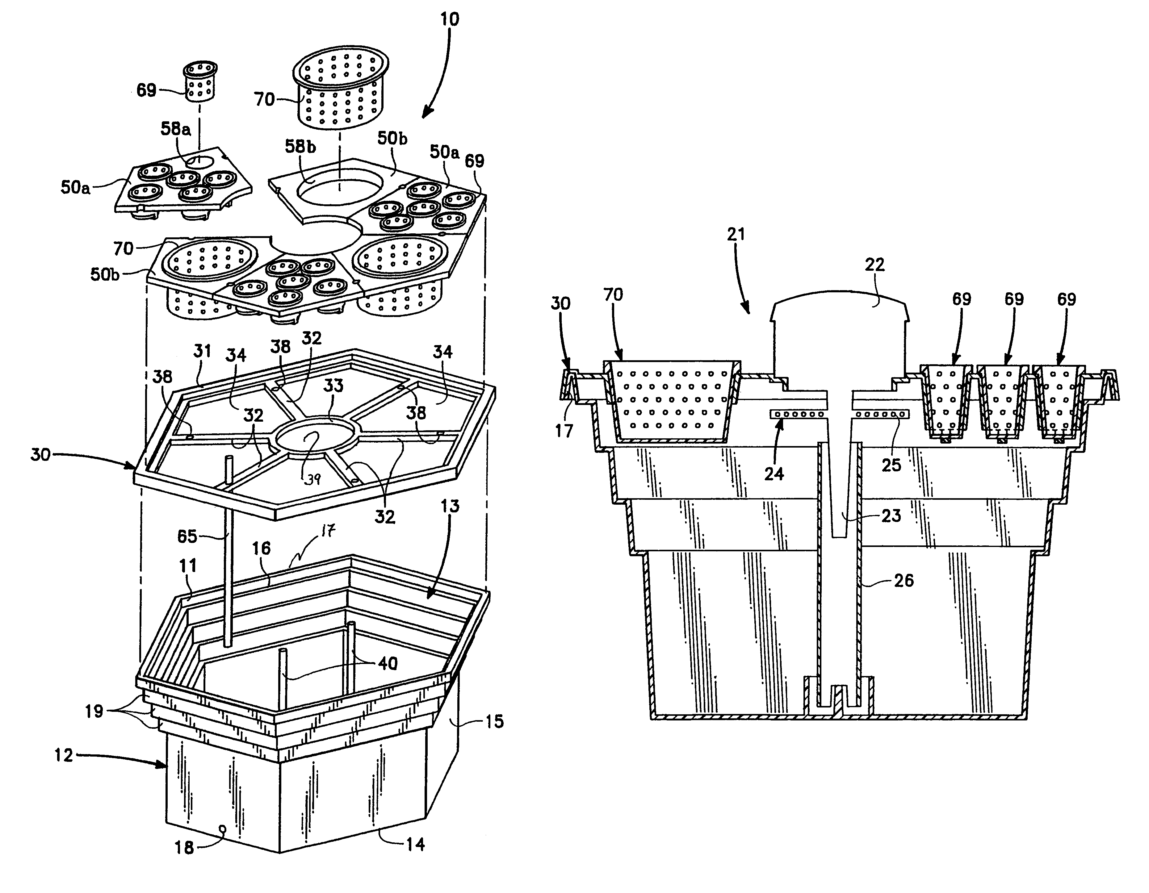 Hydroponics plant cultivation assembly for diverse sizes of pots and plants