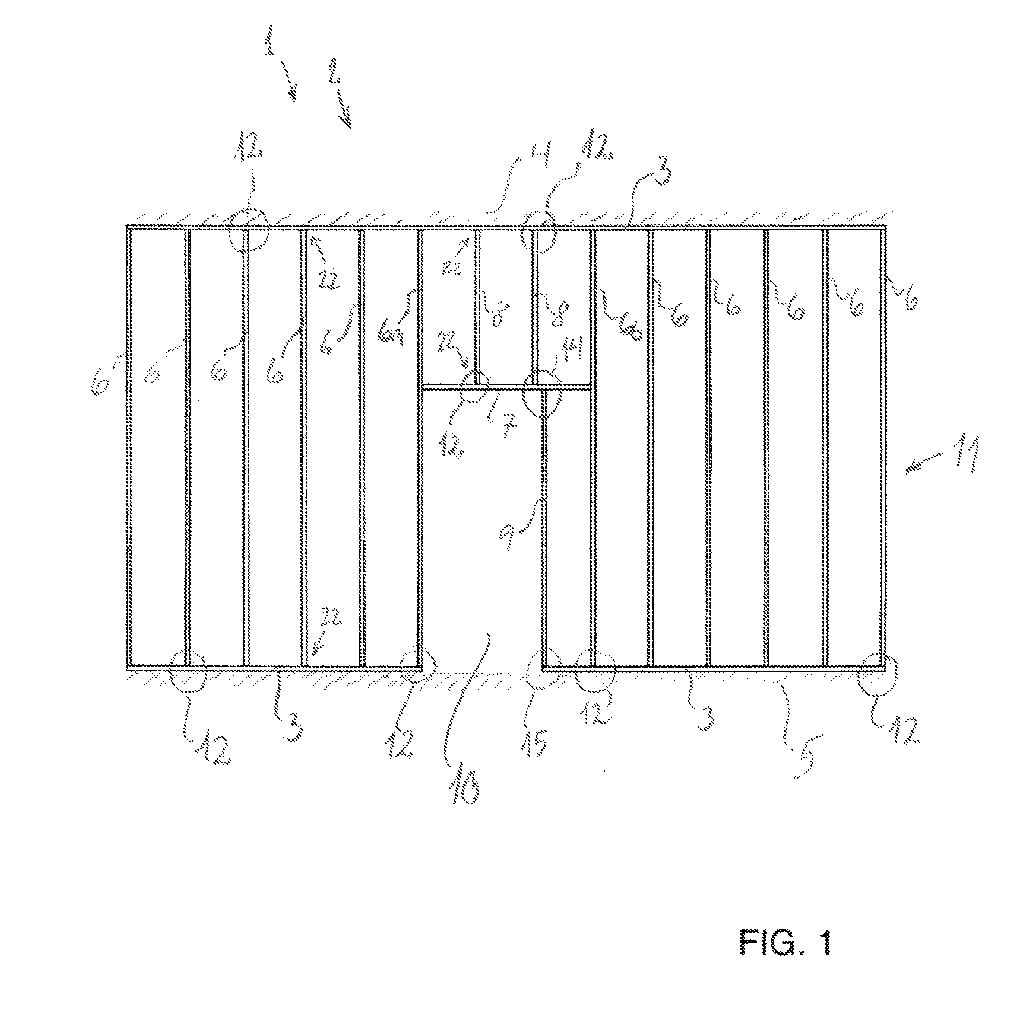 Sectional rail system as base for a plate covering