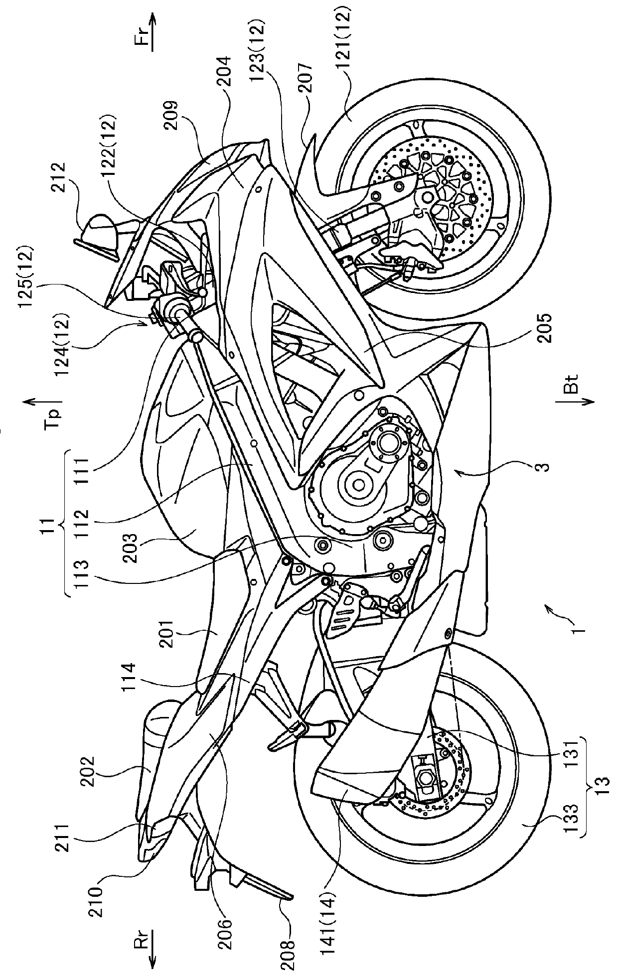 Engine unit of motorcycle