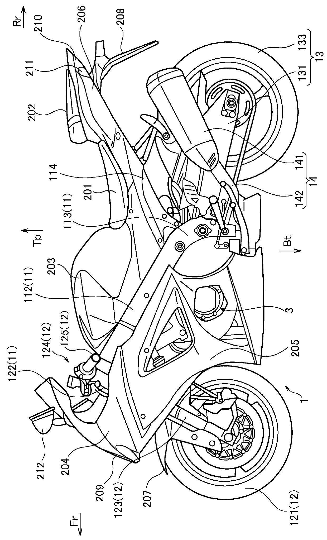 Engine unit of motorcycle