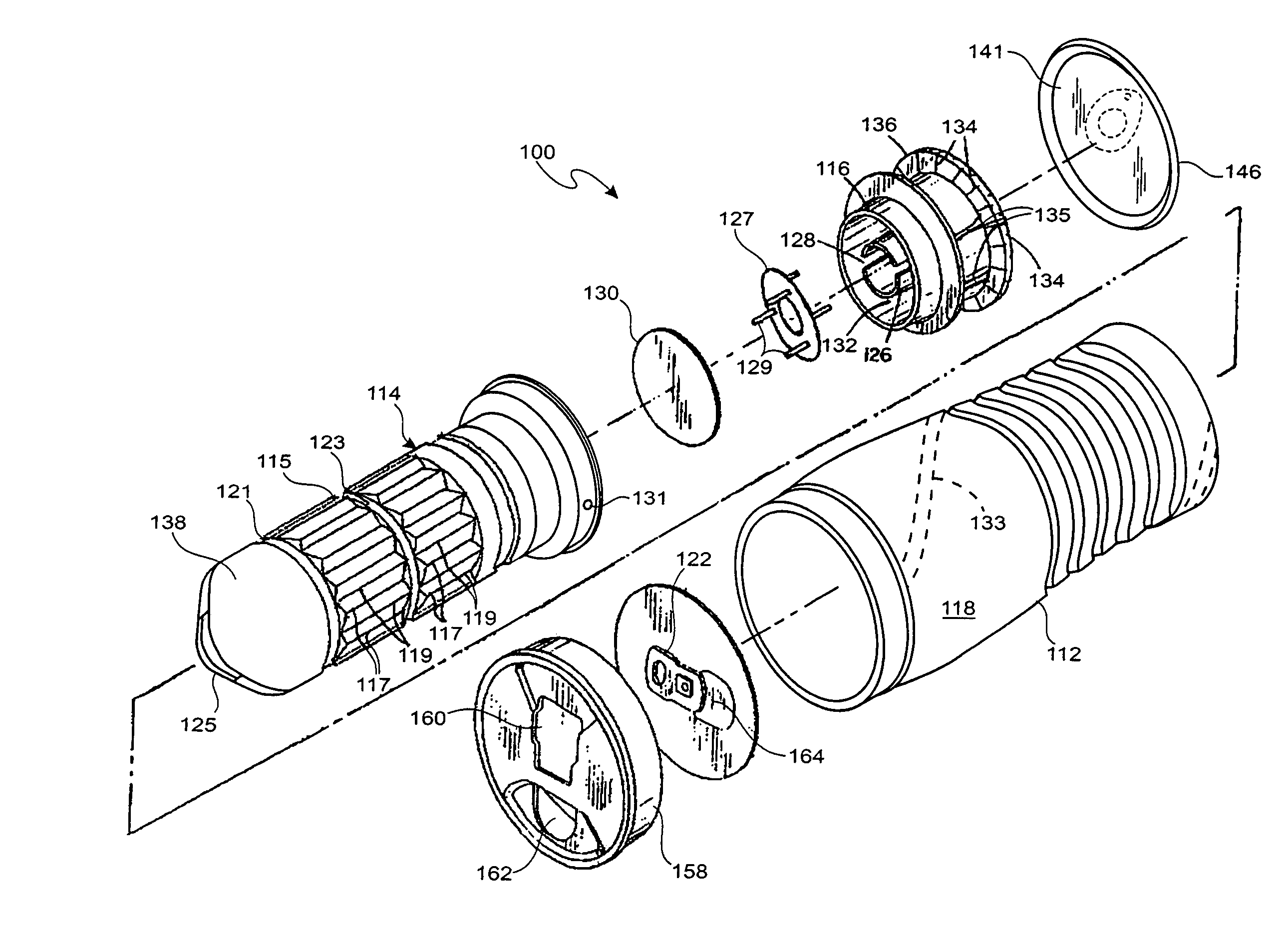 Container with integral module for heating or cooling the contents