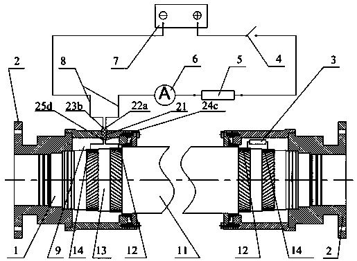 Detection device and method for ocean non-coking flexible pipeline outer sheath layer damage