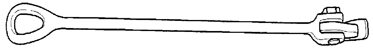 Lashing bar made of a composite material and method of manufacturing same