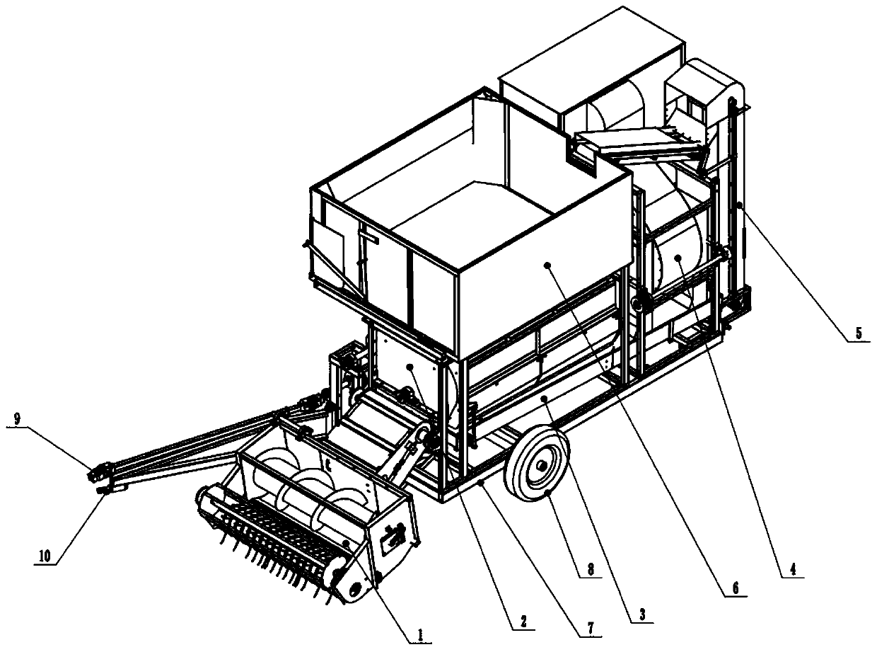 Tractive peanut pickup harvester