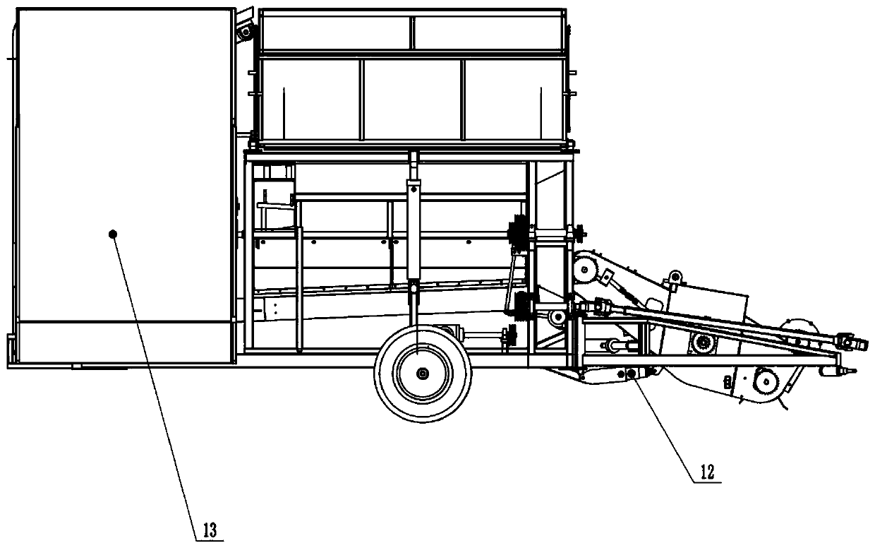 Tractive peanut pickup harvester