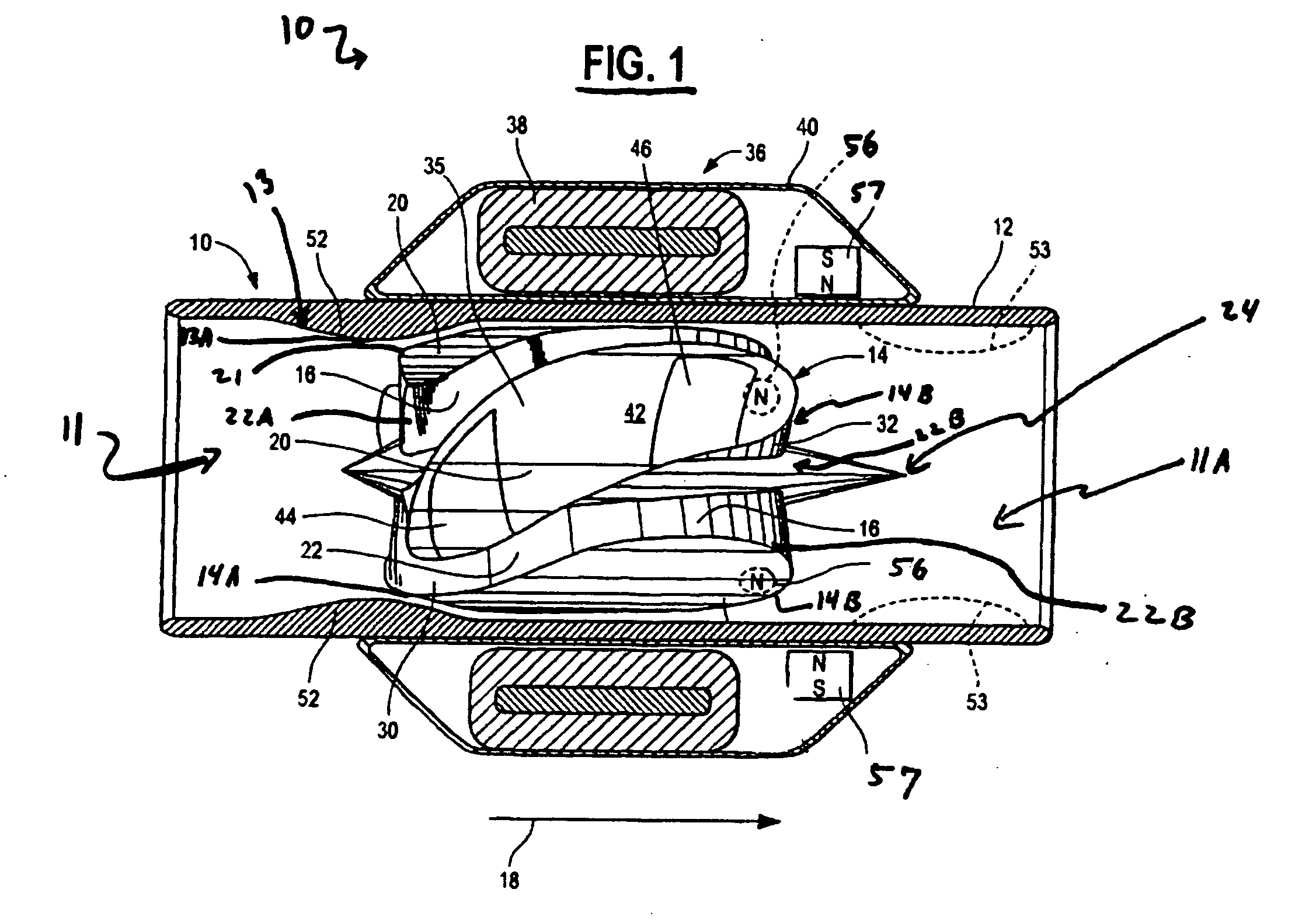 Axial flow pump with mult-grooved rotor