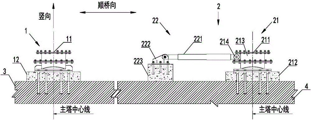 Rigidity and viscosity combined restraint structure and method