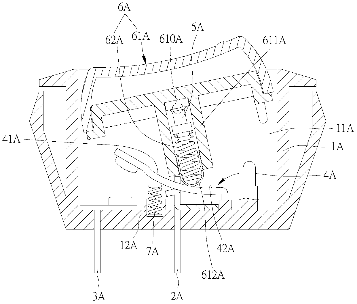 Overheating power cutoff method for switch and electric equipment