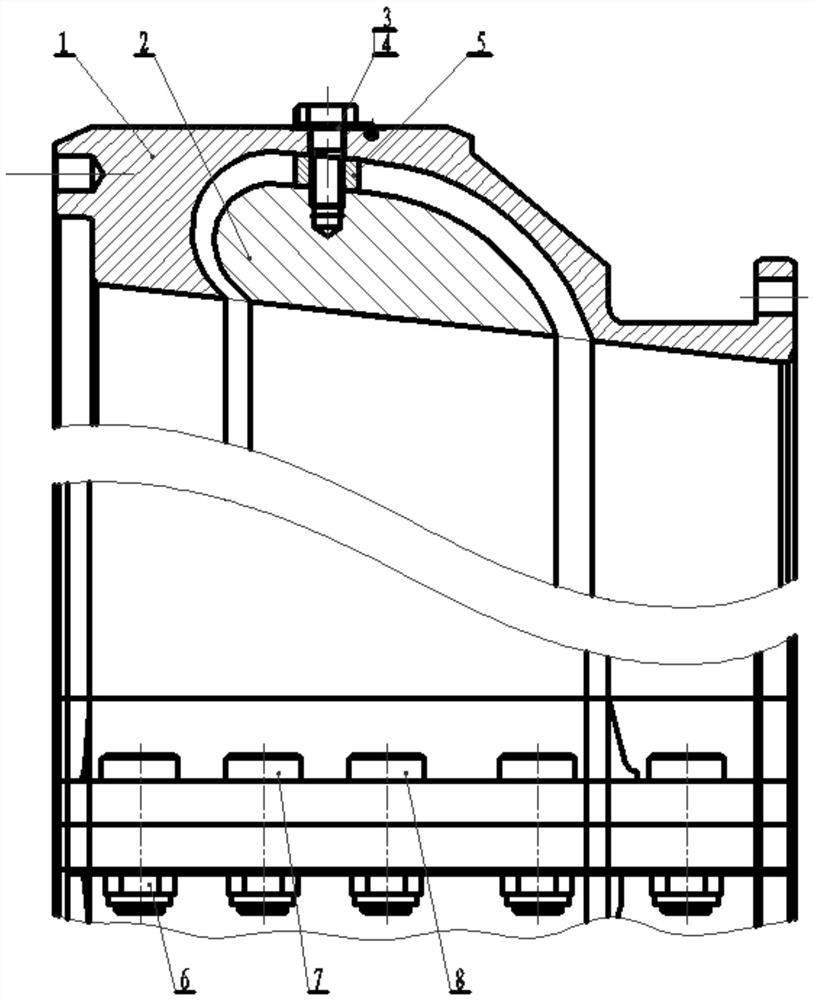 Self-circulation type treatment casing structure of gas compressor of ship gas turbine