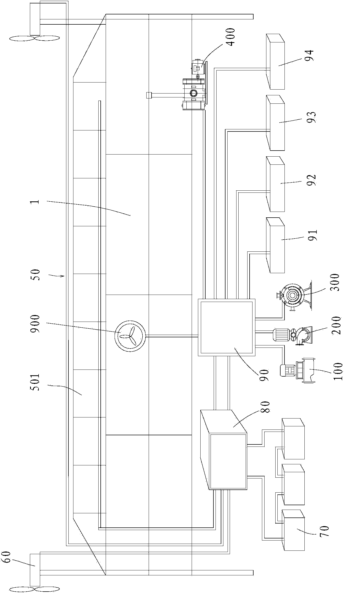 Low energy consumption, intelligent three-dimensional ecological self-reflux cycle nitrification method and device