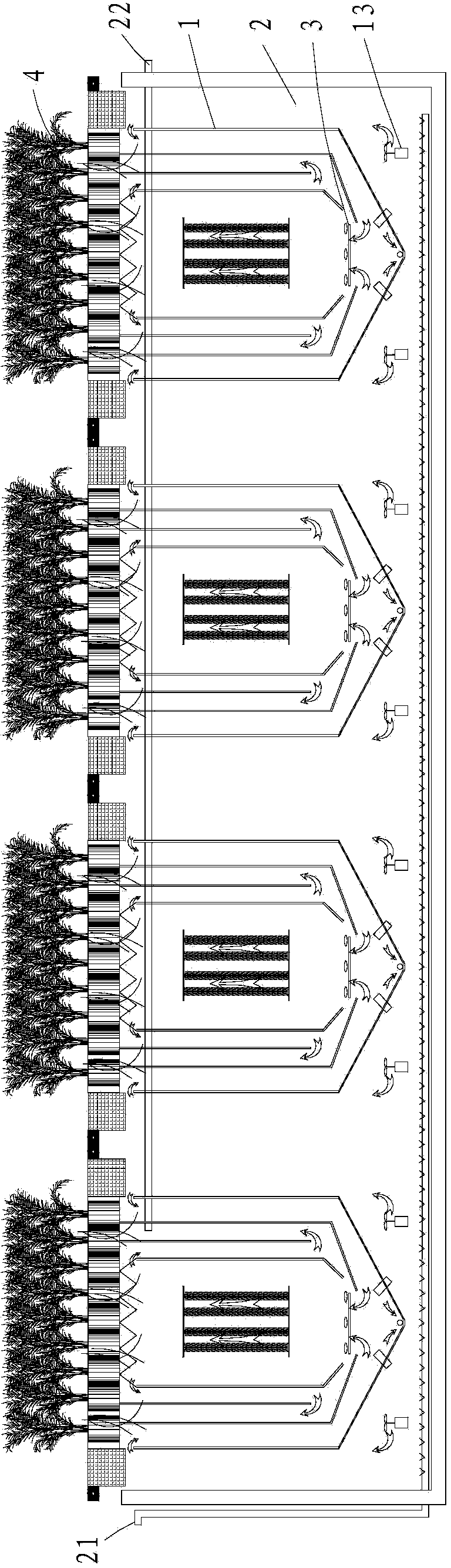 Low energy consumption, intelligent three-dimensional ecological self-reflux cycle nitrification method and device